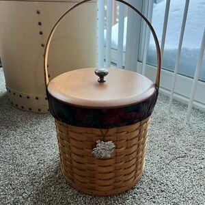 Longaberger Brown Woven Basket with Lid